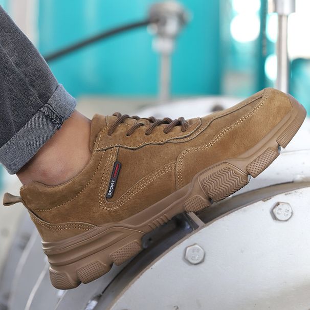 Men’s Shoes Anti Smash And Anti Puncture Steel Toe, Lightweight, Wear Resistant, Deodorant, Breathable, Safety Construction Site Shoes_vogvips.com