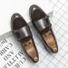 Men's In Plus Size, New Le Fu Fashionable Men's Casual Leather Shoes, Trendy British Style Bean Shoes_vogvips.com