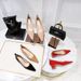 1235-1 Korean Edition Fashion, Simple, Comfortable, Versatile, Thick Heel, Lacquer Leather, Shallow Mouth, Pointed Tip,_vogvips.com