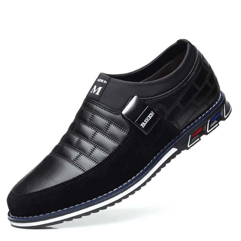 Men's Round-Toe Casual Dress Shoes Breathable PU Leather Lace-Up Comfortable Loafers For Daily Wear Large Size Men's Shoes_vogvips.com