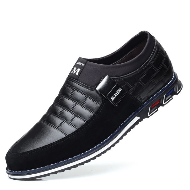 Men's Round-Toe Casual Dress Shoes Breathable PU Leather Lace-Up Comfortable Loafers For Daily Wear Large Size Men's Shoes_vogvips.com