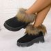 Women's Shoes Winter New Cold Proof Plus Velvet Warm Short Boots Versatile Thick Soled Inner Height Enhancing Frosted Women's Boots_vogvips.com