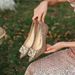 Niche High Heels New Champagne Gold Not Tired Foot Crystal Single Shoes_vogvips.com