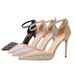 Women S Pumps High Heels Shallow Mouth Pointed Toe Hollow One Word Straps With Shiny Rhinestones Women Wedding_vogvips.com