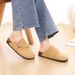 Evshine Cow Suede For Women Men Cork Footbed Mules Unisex Slip On Potato Genuine Clogs Shoes With Arch Support_vogvips.com