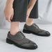 Euro Step Men's Hollow Leather Summer Breathable British Business Formal Derby Perforated Mesh Hidden Heel Brogue Shoes_vogvips.com