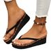 Summer New Style Platform Wedge Sandals, Flip Flops, Plus Size, Casual, For Women_vogvips.com