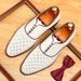 Business Casual Men, Cowhide Hollow Leather Shoes, Simple British Style Breathable Surface Soft Sole Men's Shoes For_vogvips.com