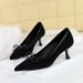 2632-3 European And American Style Elegant Party High Heels Stiletto Leopard Print Shallow Bow Velvet Pointed Mid Heel_vogvips.com