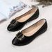 beef Tendon Sole Shallow Mouth Single Shoes Women's Soft Sole Work Leather Shoes Women's Soft Leather Pointed Flat Shoes_vogvips.com