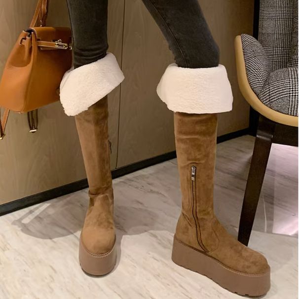 Thick-Soled Snow High Tube Riding Boots, 2024 New Versatile Two-Way Wear For Petite Women, Over-the-Knee Long Boots_vogvips.com