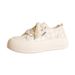 Spring New White Women's Linen Board Shoes, Korean Version, Casual And Versatile, Thick Soled, Low Cut, Lightweight_vogvips.com