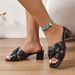 Sen Large Size Outdoor Wear 2026 New Summer Fashion Square Toe Chunky Heel High-heeled Shoes Lightweight Sandals For_vogvips.com