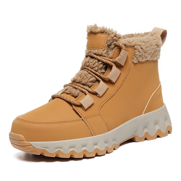 Snow Boots Men's Velvet Warm High-top Martin Boots Men's Thick-soled Cold-resistant Northeast Large Cotton Shoes_vogvips.com