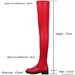 Plus Size Over-the-Knee Boots For Women, Stretch Leather Winter Style, High Heel, Long Boots, Chunky Heel_vogvips.com