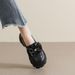 Black Platform Loafers Women's Retro Bow Small Leather Shoes Soft Sole Fairy Style Shoes_vogvips.com