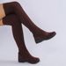 Winter Women's Slimming Wedge Over The Knee Boots Plus Size Thick Sole Knitted Platform Sock Boots_vogvips.com