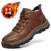 European Warm Series Winter Cotton Wool High-top Leather Shoes Cowhide Martin Fleece-lined Thickened Men's Snow Boots_vogvips.com