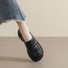 Platform Loafers Women's One-pedal Black Retro Small Leather Shoes College Style Soft-soled Single Shoes_vogvips.com