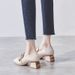 Chunky Heel Single Shoes For Women, New Four Seasons Versatile Women's High Heels, British Style Small Leather Shoes,_vogvips.com