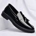 Men's Fashionable Breathable Business Casual Shoes With Shiny PU Upper & Hidden Height Increase, Comfortable Round Toe Slip-On Loafers For Summer_vogvips.com