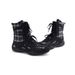 Women Boxing Boots SGIRL TWTW Houndstooth Patchwork Boxing For Women 2025 Lace-Up Ankle Flat German Training Martin Boots_vogvips.com