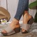2025 New Fashionable Slope Heel With Sponge Cake Thick Bottom High Heels Cool Dragging One Font Large Open Toe Women's_vogvips.com