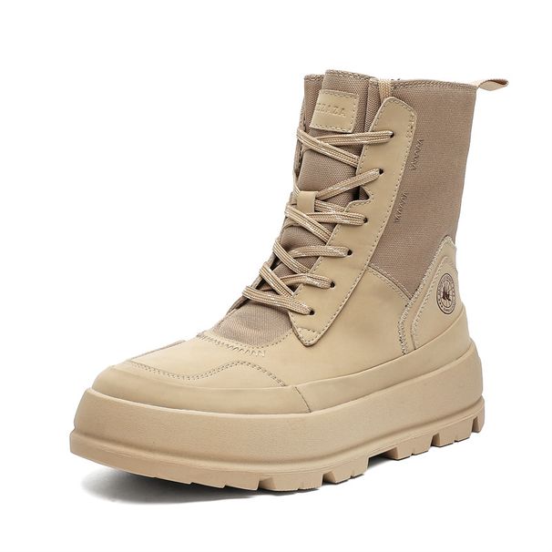 Thick-soled Heightening Boots Of The Same Style For Men And Women, Piled And Thickened Zipper, Snow Boots, Warm And Waterproof Martin Boots._vogvips.com