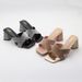 Women's Summer Sandals - Fashionable High Heel Open Toe Slippers With Rhinestones, Comfortable Wide Fit, Square Toe, Black/Gold/Pink_vogvips.com