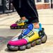Color-Block Popcorn Combination Sole Men's Trendy Shoes Mesh Breathable Fashion Versatile Casual Sports Running_vogvips.com