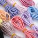 Candy color mesh shoelaces new round multi color sports shoes crystal shoelaces_vogvips.com