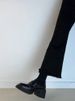 Goatskin ~ British Style Camellia Thick Sole High Loafers Women's Autumn Slip-on Leather Shoe Retro Chunky Heel Shoes_vogvips.com