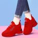 Red Breathable Sneakers 2024 New Model, Thick-soled Women's Spring And Shoes, Thin Autumn Casual Shoes With Internal_vogvips.com