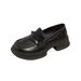 Small Loafers Women's Platform Shoes One Pedal Retro Small Leather Shoes British Style Single Shoes_vogvips.com