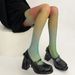 Silk Stockings Sweet Cool Color Rainbow Fishnet Stockings Personality Color Jacquard Fishnet Stockings Fashionable Gradient Personality Pantyhose_vogvips.com