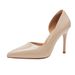 Women's Stiletto High-heeled Shoes 2026 Spring/autumn New Style For Commuting And Professional Use, Solid Color Patent Leather Poi_vogvips.com