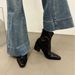 2024 New Autumn Winter Chunky High Heels Mid Heel Square Toe Slim Short Martin Boots_vogvips.com