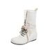 Women's Shoes Cowboy Boots Shoes Retro Yellow Boots With Lace Up Boots For Women New Slimming Street Style Boxing Boots Round Toed Genuine Leather Desert Boots_vogvips.com