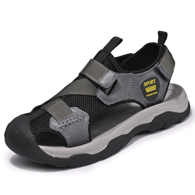 Summer Cowhide Sandals Outdoor Water Shoes Casual Men's Beach Shoes Sandals_vogvips.com