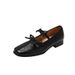 Handmade Soft Leather Square Toe Retro Bow Mary Jane Shoes For Women, Slip-On Low Heel French Ballet Style Flats_vogvips.com