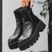 Wind Side Chain High Top Martin Boots Retro Tooling Boots Short Boots_vogvips.com