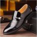 Men's Business Formal With Round Toe, British Casual, Breathable, Office Wear Resistant, Soft Soled Leather Shoes, Light_vogvips.com