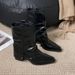 ~Chunky Heel Height-Increasing Street Style Short Boots Women's Shoes Spring Autumn 2025 New Pointed Toe Brown Western_vogvips.com