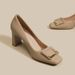 Square Buckle Chunky Heel High-heeled Women, Comfortable For The Feet, 2026 Spring And Autumn New Versatile Square Toe_vogvips.com