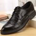 Euro Step British Brogue Formal Trendy Business Versatile Casual Leather Korean Style Autumn Lace-up Men's Shoes_vogvips.com