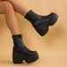 Dropshopping2024 Punk Style Thick Sole Wedge 40-43 Plus Size Fashion High Tube Women's Boots_vogvips.com