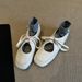 Lancui Version ~ Versatile White For Women, Hollow Lace-up Genuine Leather Single Shoes, Square Toe Flat Comfortable_vogvips.com