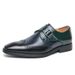Euro Step Korean Style Pointed Toe Color Block Leather British Business Formal Casual Three-Joint Height Increasing Loafers Large_vogvips.com