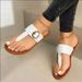 Summer New Flat Toe Clip Metal Buckle Outside Wearing Slippers Woman_vogvips.com