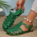 European And American Foreign Trade Hollowed-out Closed-toe Flat For Women, In Stock, Cross-border, New Summer Style,_vogvips.com